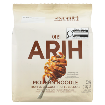 Nouilles instantanées truffe bulgogi, paquet de 4 520 g, 1,92 $/100g