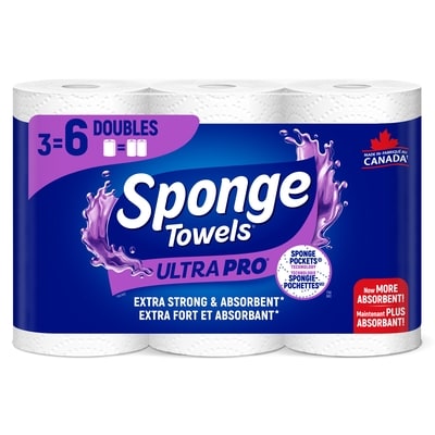 SpongeTowels Essuie-tout 2 épaisseurs 3 ea, 4,00 $/1ch