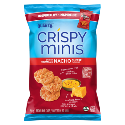 Quaker Nacho Cheese Flavoured Crispy Minis Rice Chips 90 g, $4.99/100g