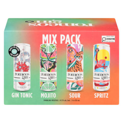 Romeo's Gin Sparkling Mocktail Mix Pack 8x355.0 ml, $0.60/100ml