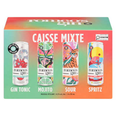 Romeo's Gin Mocktail pétillant caisse mixte 8x355.0 ml, 0,60 $/100ml