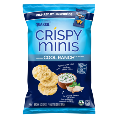 Quaker Cool Ranch Flavoured Crispy Minis Rice Chips 90 g, $4.99/100g