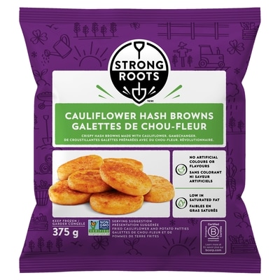 Strong Roots Cauliflower Hash Browns 375 g, $1.46/100g