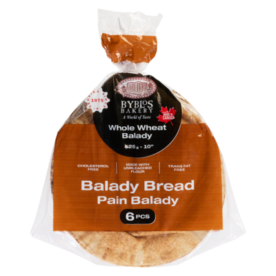 Byblos Pain balady whole wheat balady 10" 525 g, 0,63 $/100g