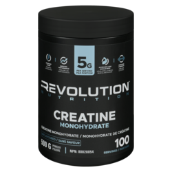 Revolution Nutrition Monohydrate de créatine poudre sans saveur 500 g, 6,00 $/100g