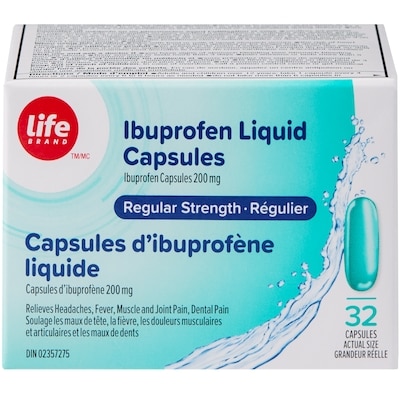 Life Brand Regular Strength Ibuprofen 200 mg 32 Liquid Capsules 32 ea, $0.31/1ea