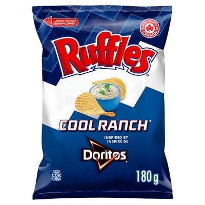Ruffles Potato Chips, Cool Ranch Doritos 180 g, $2.94/100g