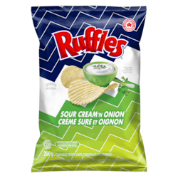 Ruffles Potato Chips, Sour Cream & Onion 200 g, $2.50/100g