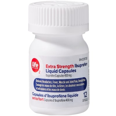 Extra Strength Ibuprofen 400 mg 12 Liquid Capsules