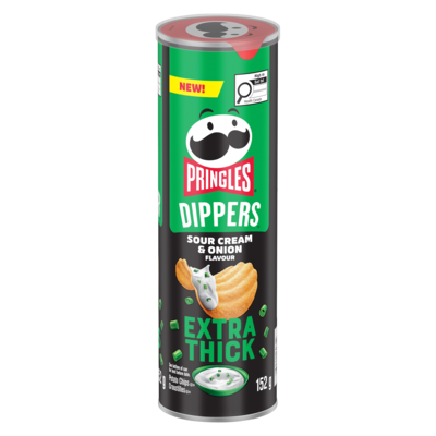 Pringles Potato Chips Sour Cream & Onion Flavour Extra Thick 152 g, $2.63/100g