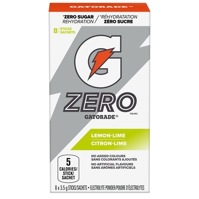 Gatorade Poudre d'électrolytes, citron-lime, paquet de 8 sachets 8x3.5 g, 28,54 $/100g