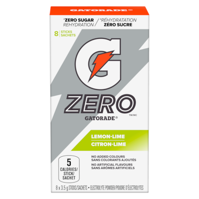 Gatorade Poudre d'électrolytes, citron-lime, paquet de 8 sachets 8x3.5 g, 28,54 $/100g