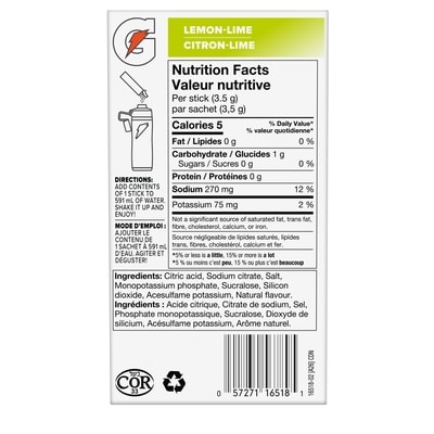 Sachets de poudre Zéro sucre Citron-lime