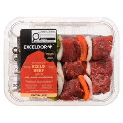 Exceldor Beef Skewers with Vegetables, Montreal Spices 450 g, $3.66/100g
