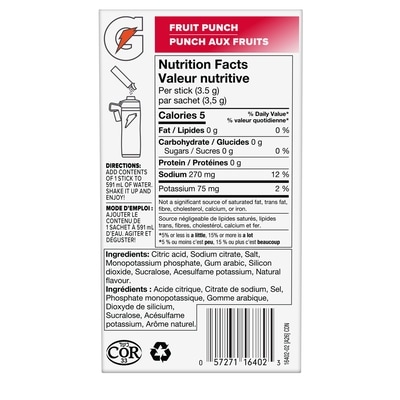 Mélange de boissons en cristaux Zéro Punch aux fruits