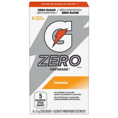 Gatorade Zero Sugar Orange Powder Beverage Mix 8x3.5 g, $28.54/100g