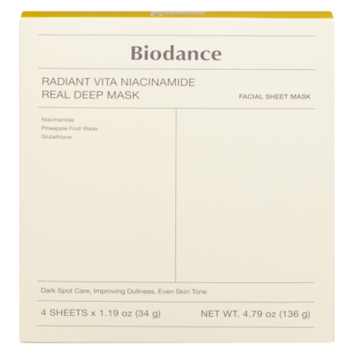 BIODANCE Masque profond radiant vita niacinamide 4 ea, 6,25 $/1ch