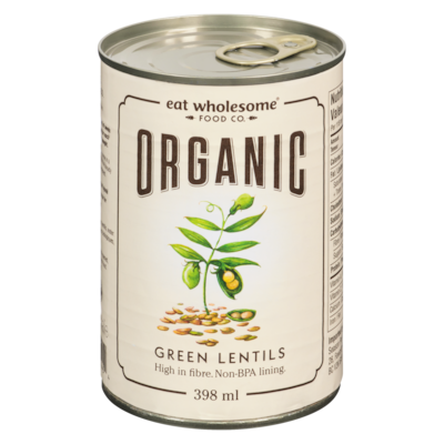 Eat Wholesome Food Co. Green Lentils Organic 398 ml, $1.05/100ml