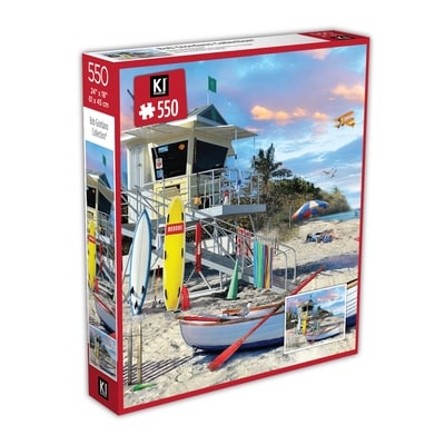 KI Puzzles 550 piece Beachside Life Guard Shack 24" x 18" 1 ea, $5.00/1ea