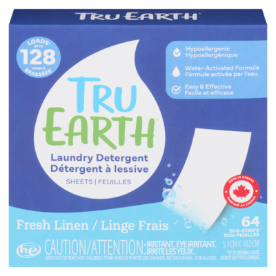 Tru Earth Détergent à lessive feuilles linge frais 64 ea, 0,44 $/1ch