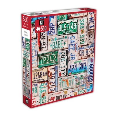 KI Puzzles 550 piece Vintage License Plates 24" x 18" 1 ea, $5.00/1ea