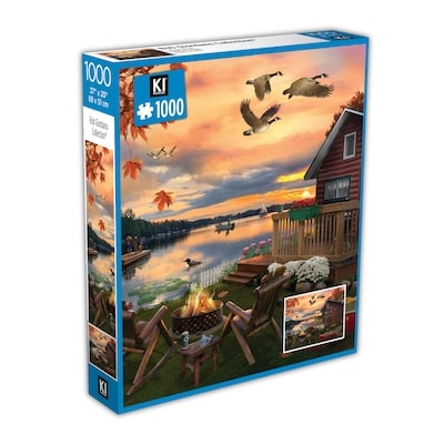 KI Puzzles 1000 piece Lakeside Retreat 27" x 20" 1 ea, $5.00/1ea