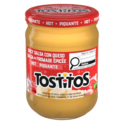 Tostitos Spicy Salsa Con Queso, Hot 394 g, $1.52/100g