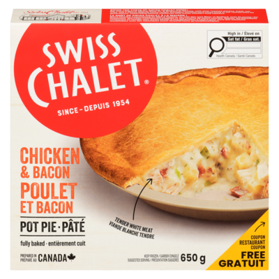 Swiss Chalet Pot Pie Chicken & Bacon 650 g, $1.69/100g