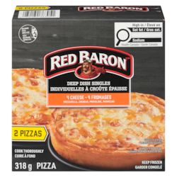 RED BARON Pizza Deep Dish Singles 4 Cheese 318 g, $2.29/100g