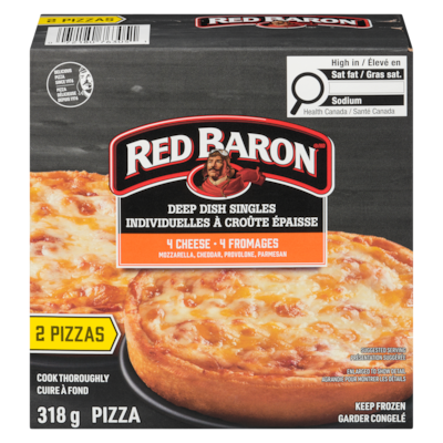 RED BARON Pizza Deep Dish Singles 4 Cheese 318 g, $1.73/100g