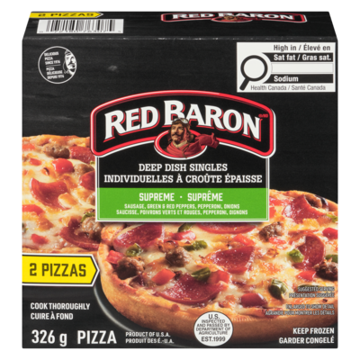 RED BARON Pizza Deep Dish Singles Supreme 326 g, $1.68/100g