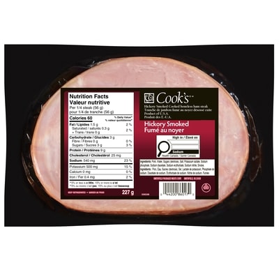 Cooks Hickory Smoked Boneless Ham Steak 227 g, $1.89/100g