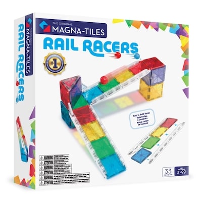 Magna-Tiles Rail Racers 33-Piece Magnetic Construction Set, The Original Magnetic Building Brand 33 ea, $1.82/1ea