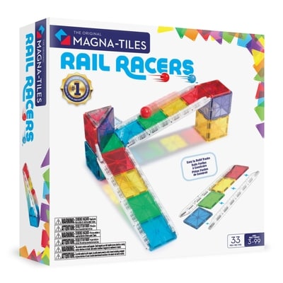 Magna-Tiles Ensemble de construction magnétique Circuits de course ferroviaire , la marque de construction magnétique originale, 33 pièces 33 ea, 1,82 $/1ch