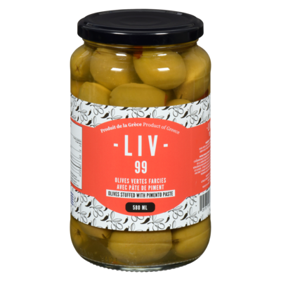 LIV99 Olives Stuffed With Pimento Paste 580 ml, $1.55/100ml