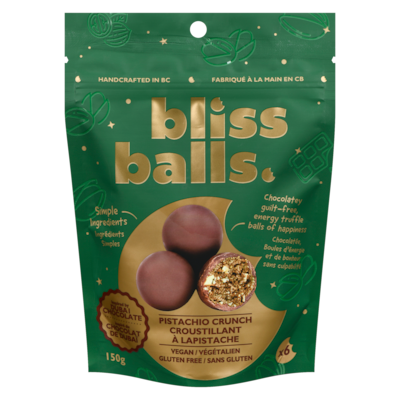 BLISS BALLS Chocolatey Guilt-Free, Energy Truffle Balls Of Happiness Pistachio Crunch 150 g, $6.67/100g