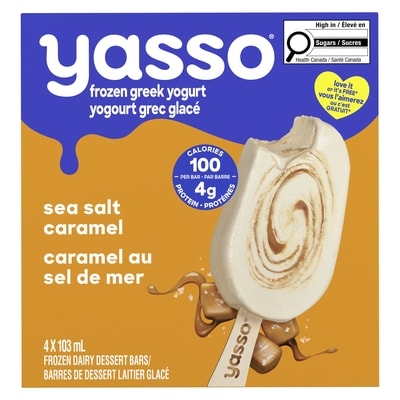 Sea Salt Caramel Frozen Greek Yogurt Bars