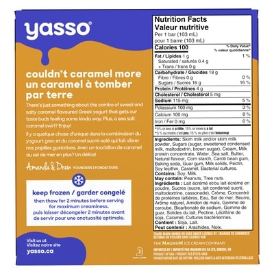 Caramel au Sel de Mer Barres de Yogourt Grec Glacé