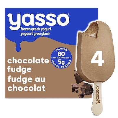 Yasso Barres de dessert laitier glacé fudge au chocolat 4x103.0 ml, 1,94 $/100ml