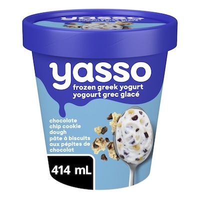 Yasso Pâte à Biscuits aux Pépites de Chocolat Yogourt Grec Glacé 4x414.0 ml, 1,33 $/100ml