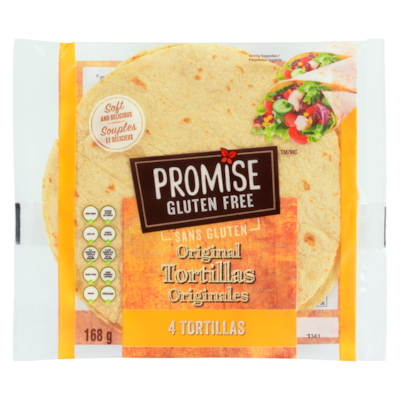 Promise Gluten Free Tortillas Original 168 g, $4.76/100g