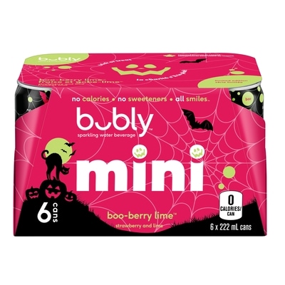 Bubly Sparkling Water Boo-Berry Lime Sparkling Water 6x222.0 ml, $0.37/100ml