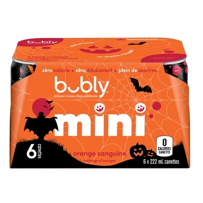 Eau pétillante Bubly Mini Orange Sanguine 6x222.0 ml, 0,37 $/100ml