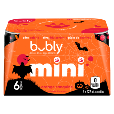 Eau pétillante Bubly Mini Orange Sanguine 6x222.0 ml, 0,37 $/100ml