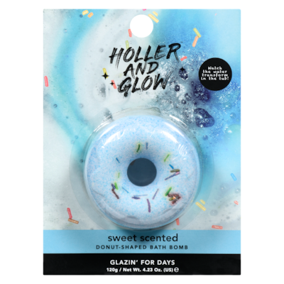 Holler and Glow Donut-Shaped Bath Fizzer Sweet Scented Glazin' For Days 1 ea, $9.29/1ea