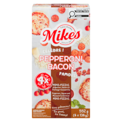 Mikes Mini-pizzas pepperoni bacon 552 g, 2,17 $/100g