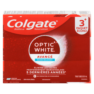 Colgate Dentifrice au fluorure anticarie avancé blanc éclatant menthe scintillant paquet écono 3x57.0 ml, 8,06 $/100ml