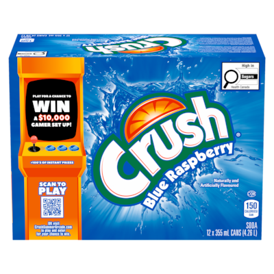 Crush Soda, Blue Raspberry, 12 Pack 12x355.0 ml, $0.21/100ml