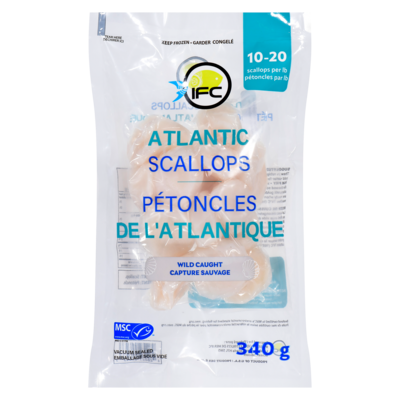 IFC seafood Wild Caught Atlantic Scallops, 10/20 340 g, $10.29/100g
