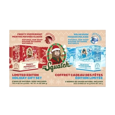 DR.Squatch Holiday Gift Set Bar Soap, Polar Rush & Frosty Peppermint 1 ea, $18.00/1ea